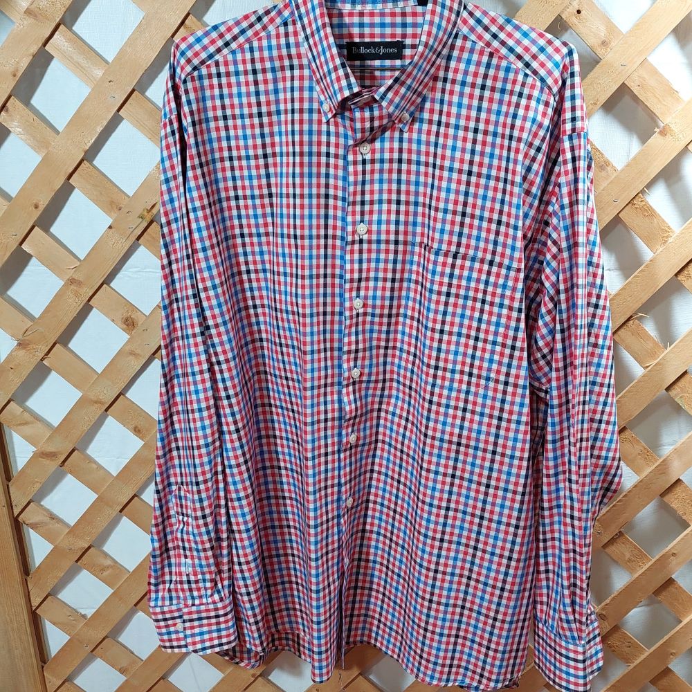 Bullock & Jones Check Pattern Button Down Shirt Men's XL