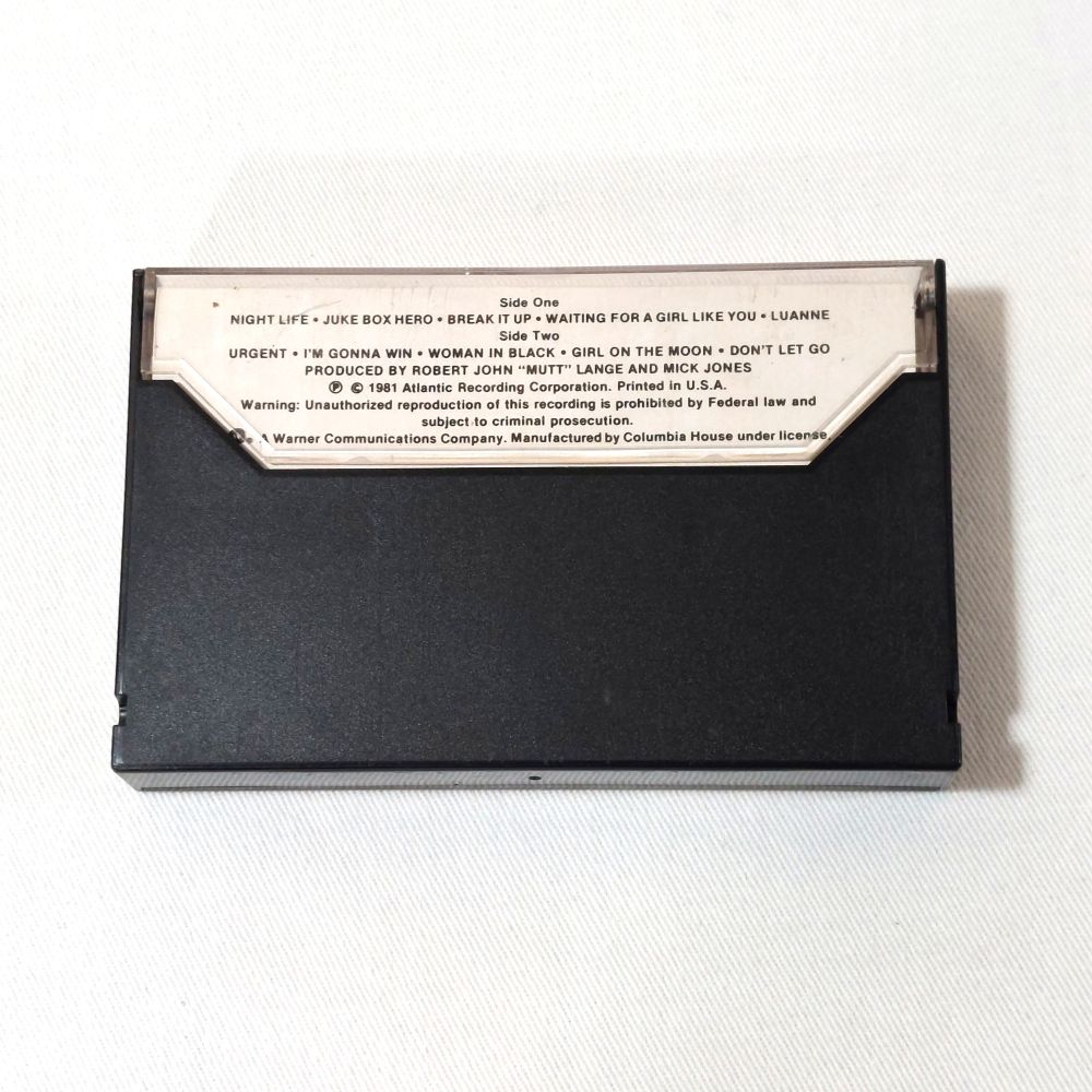 Foreigner 4 Music Cassette Vintage