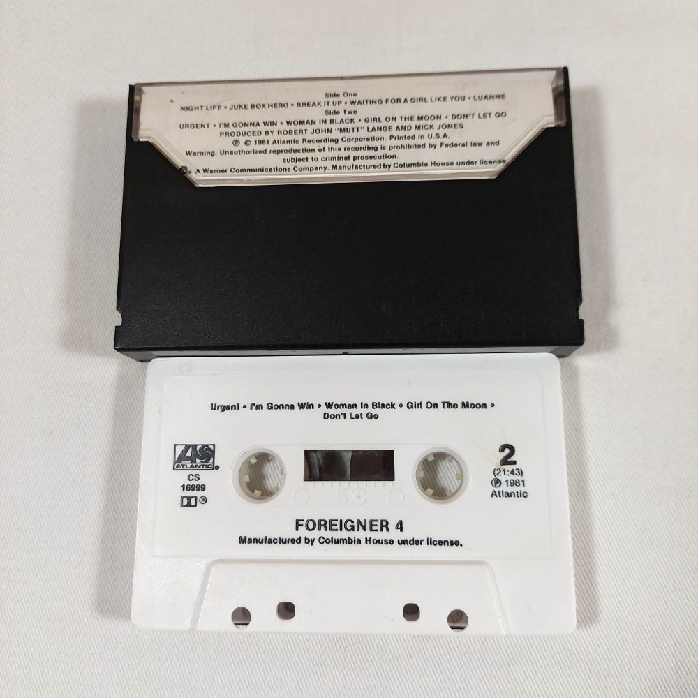 Foreigner 4 Music Cassette Vintage