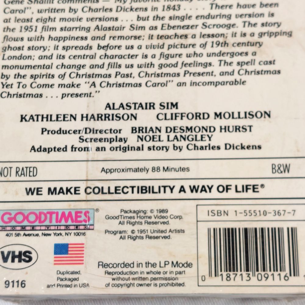 A Christmas Carol on VHS Cassette