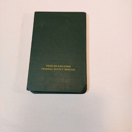 Vintage Federal Supply Service Memoranda Green Notepad