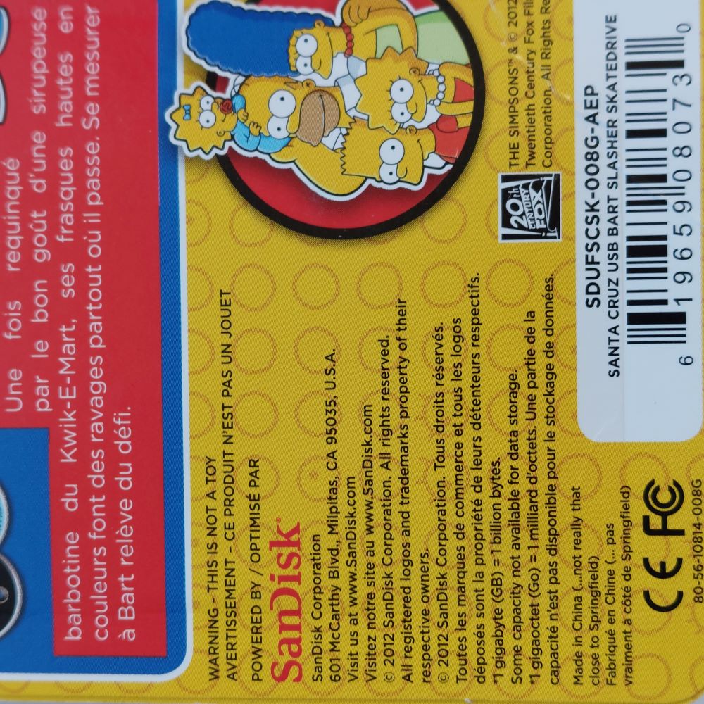 The Simpsons Bart Slasher SkateDrive 8 GB USB Flash Drive