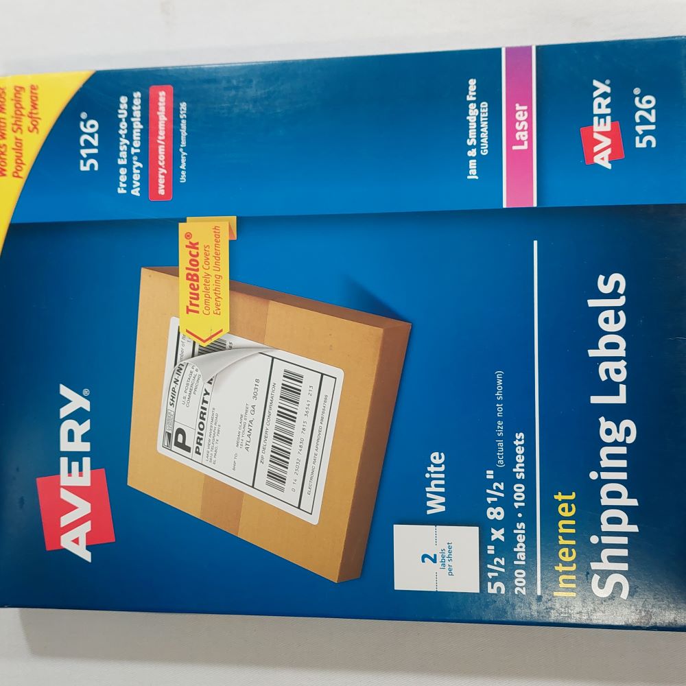 Avery 5126 Internet Shipping Labels Laser Printer 200 Labels
