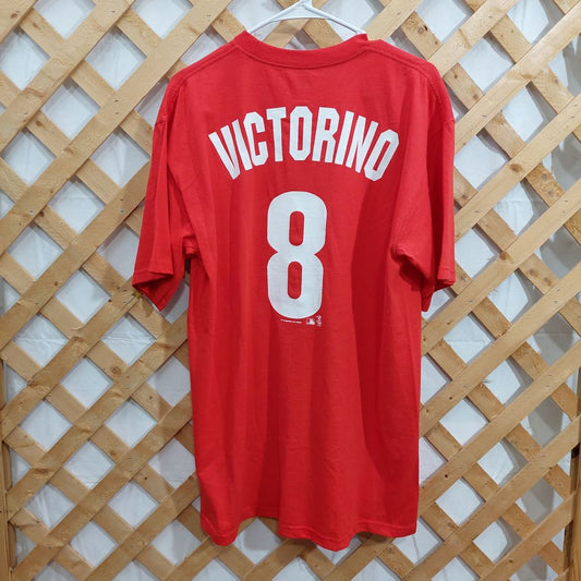 Victorino #8 Philadelphia Phillies Crew Neck T-Shirt Size Large