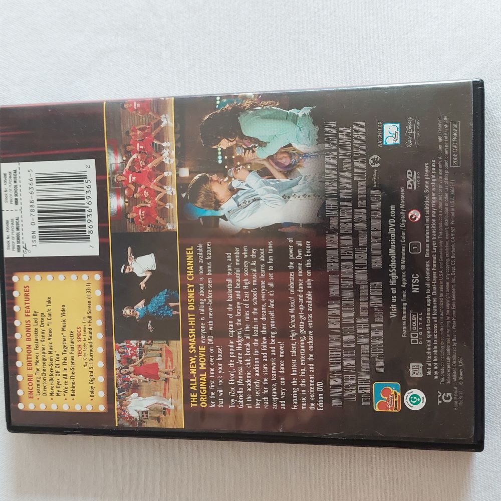 Disney High School Musical Encore Edition Movie DVD