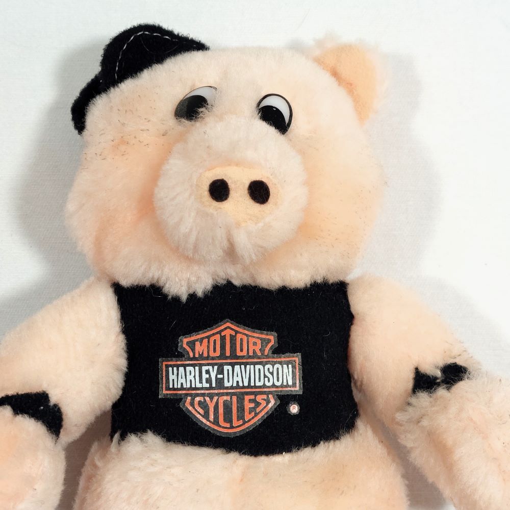 Novelty Stuffed Animal - Hog with Harley-Davidson Motorcyles Emblem - 1991