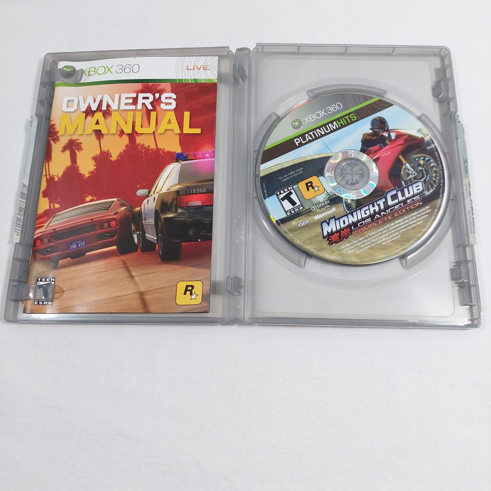 Midnight Club Los Angeles Complete Edition Xbox 360 Video Game Platinum Hits