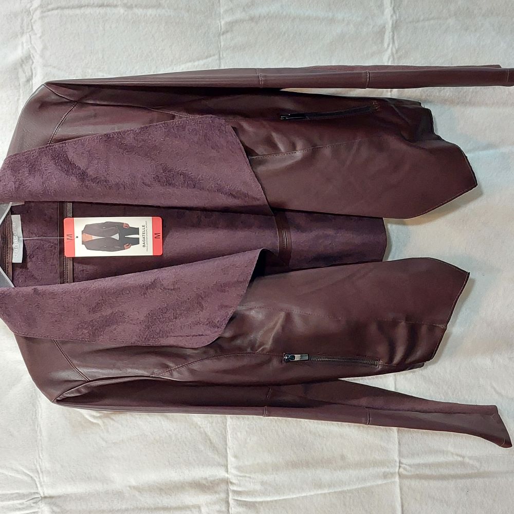Faux Leather Drape Jacket Juniors Size M