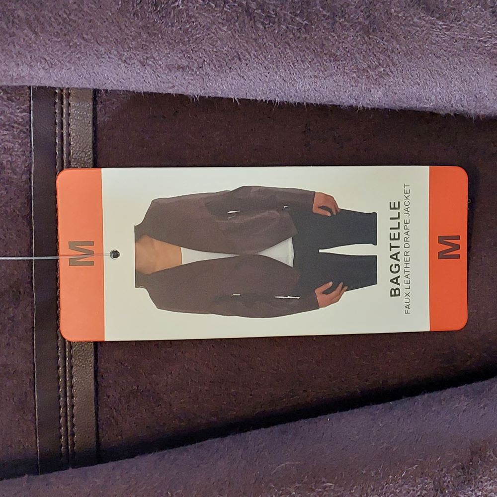 Faux Leather Drape Jacket Juniors Size M