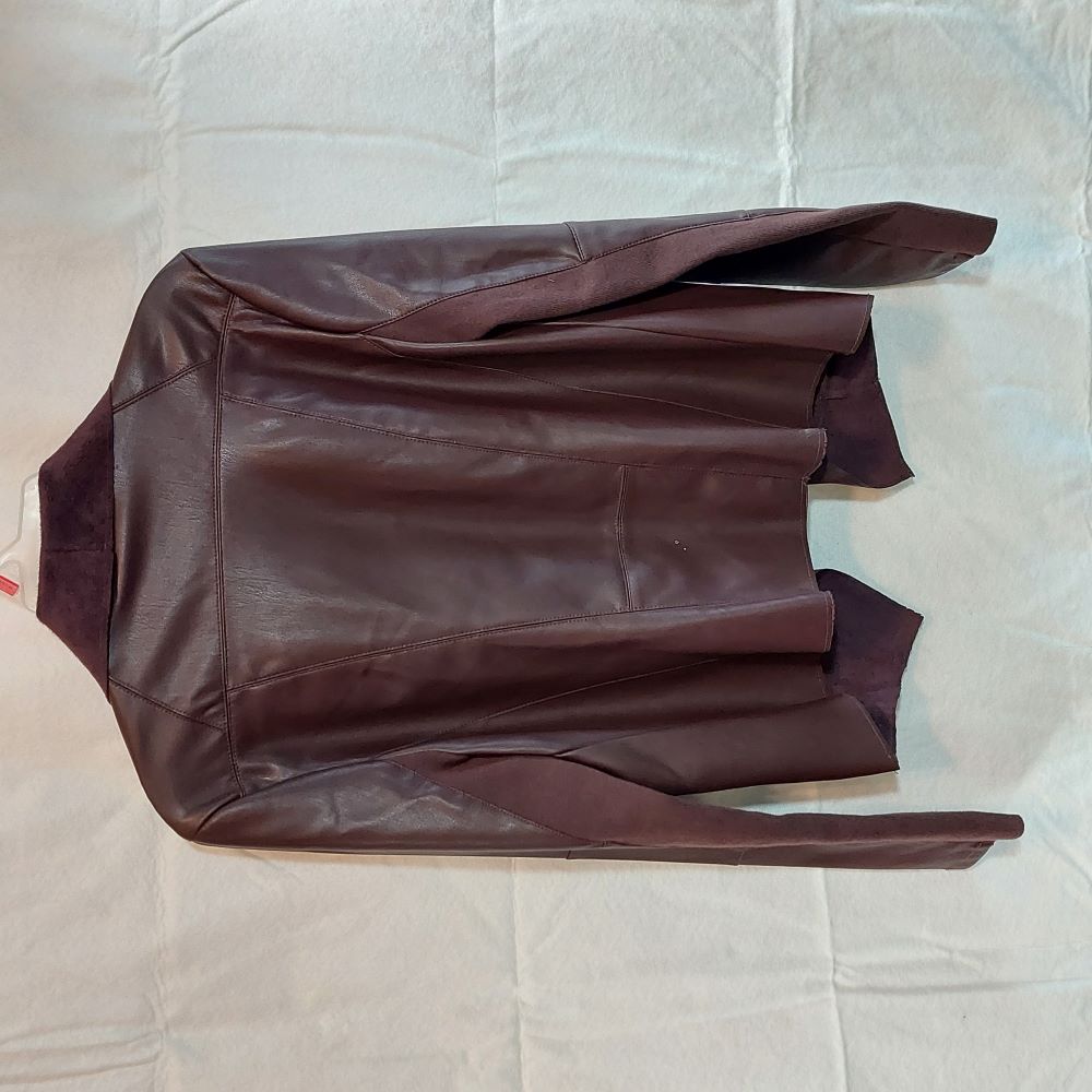 Faux Leather Drape Jacket Juniors Size M