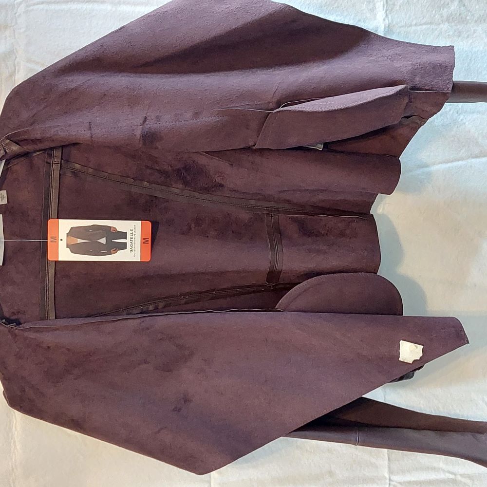 Faux Leather Drape Jacket Juniors Size M