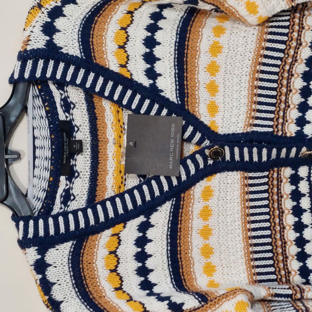 Marc New York Striped Cardigan Sweater Women's Size Medium