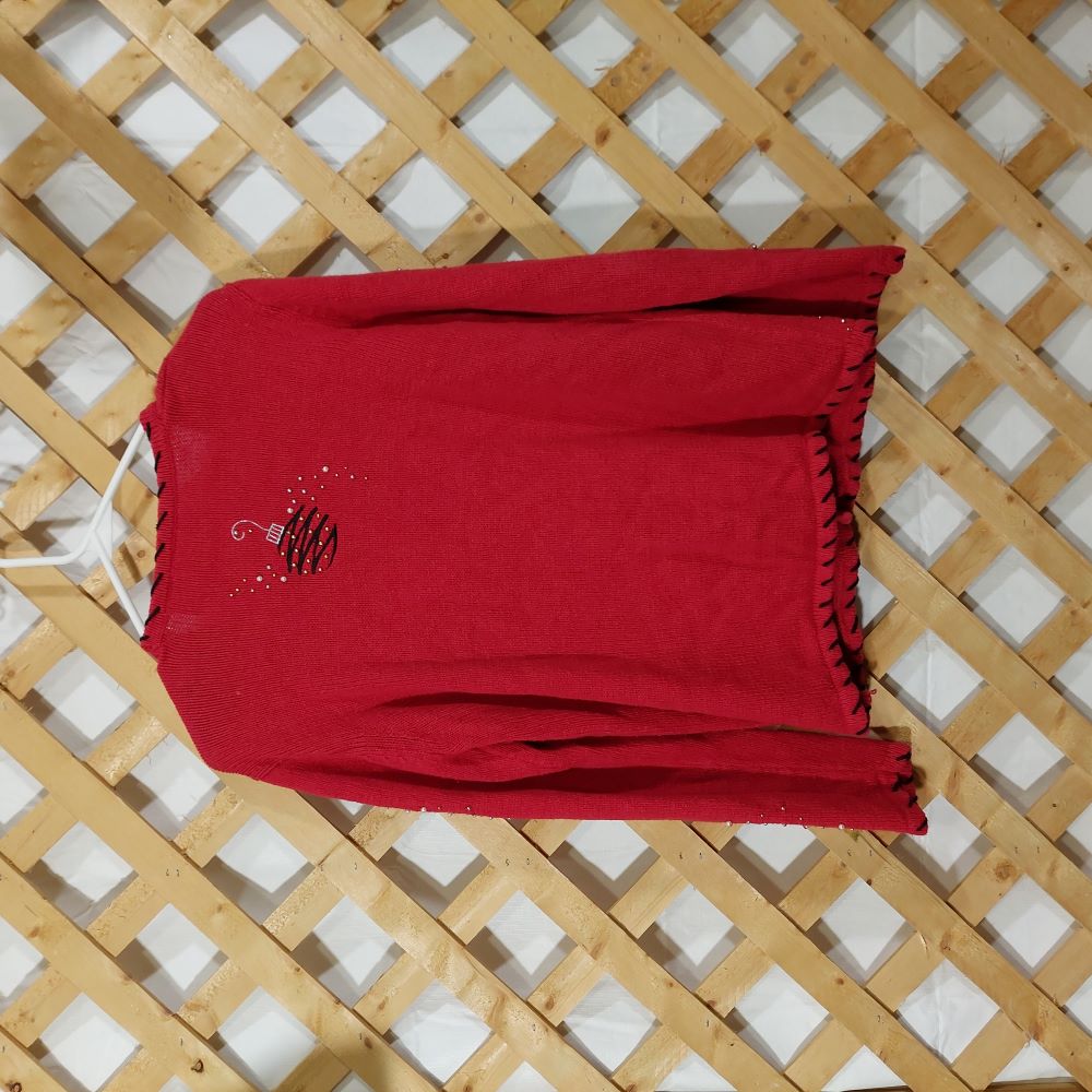 Vintage Basic Editions Holiday Red Christmas Cardigan