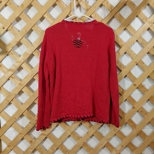 Vintage Basic Editions Holiday Red Christmas Cardigan