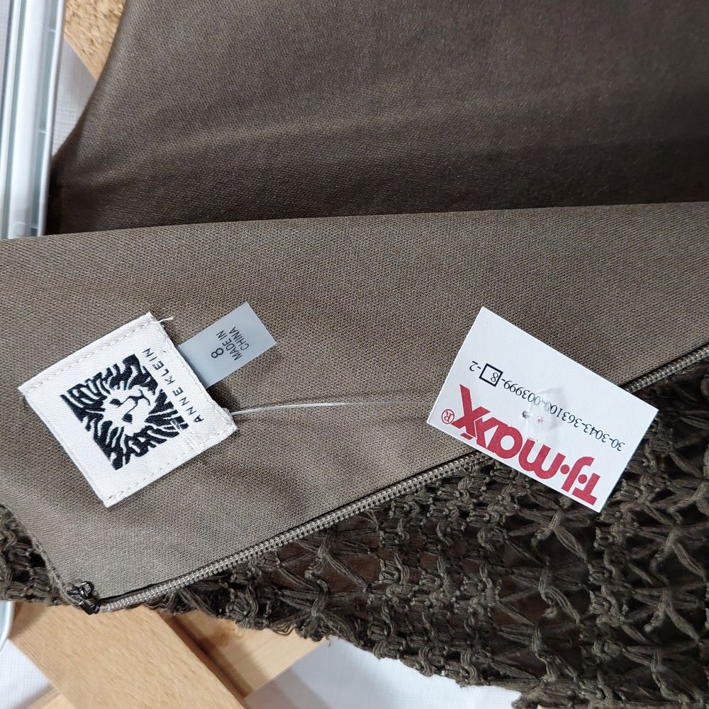 Anne Klein Crochet Layered Sleeveless Shift Dress Women's Size 8