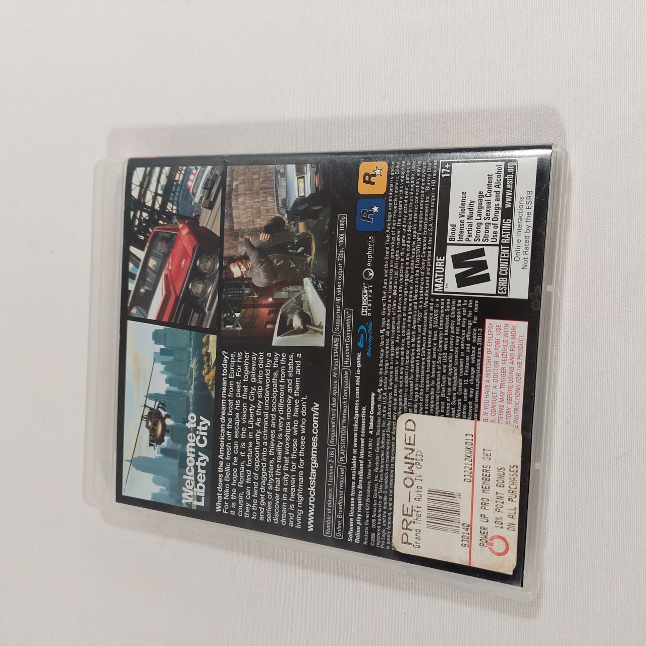 Grand Theft Auto IV PS3 Game Back Cover