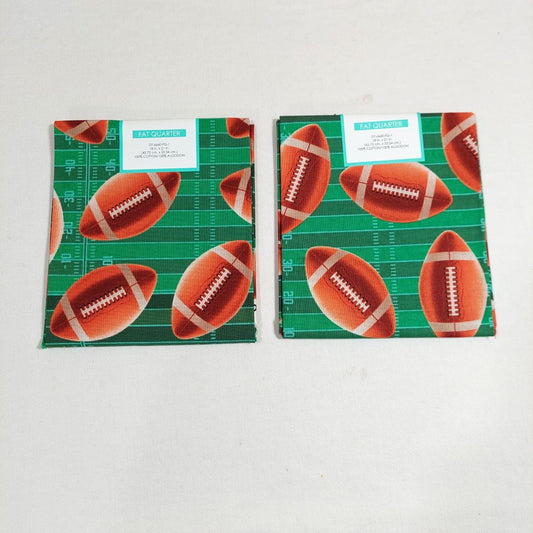 Football Themed Fabric Fat Quarter Set of 2