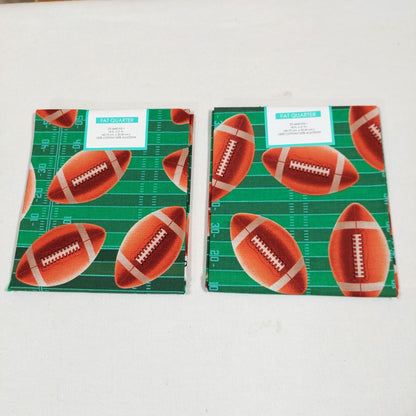 Football Themed Fabric Fat Quarter Set of 2