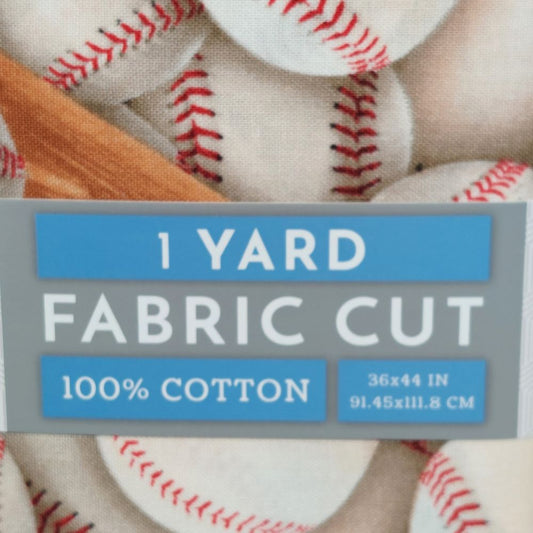 One Yard Fabric Cut Baseball Theme