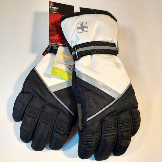 Swiss Tech Ski Gloves Black,White & Gray S/M 3M Thinsulate Insulation