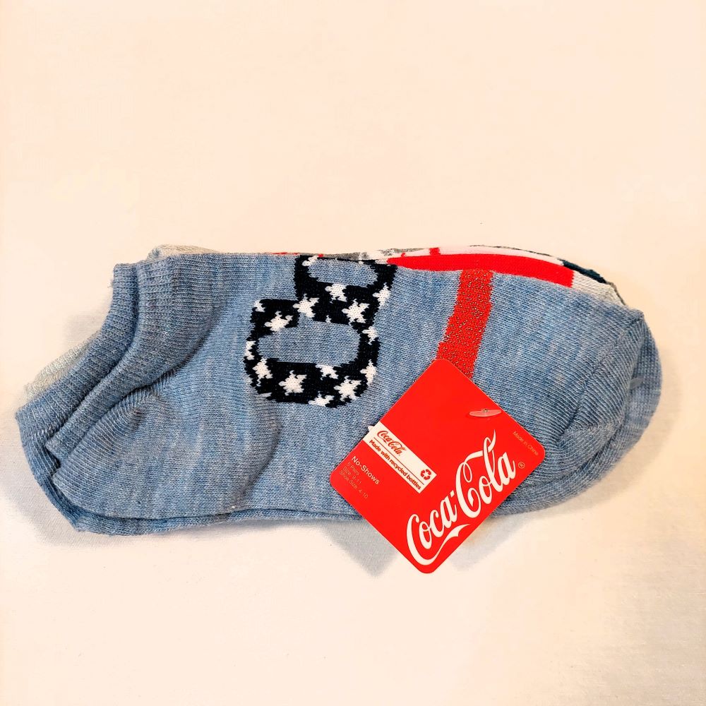 Coca-Cola Patriotic Novelty No-Shows Socks Package of 5 Pairs for Women