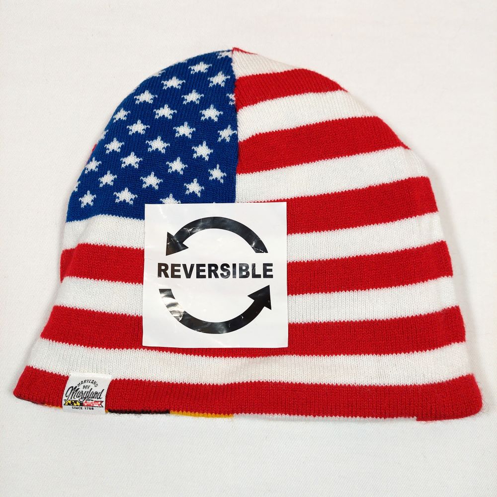 Maryland My Maryland Reversible Beanie - Maryland Flag/USA Flag