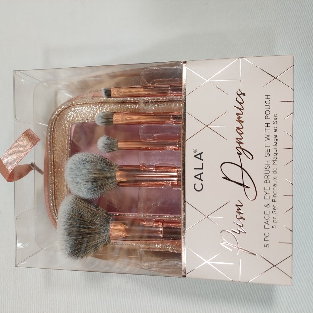 CALA Prism Dynamics 5-Piece Face & Eye Brush Set with Pouch
