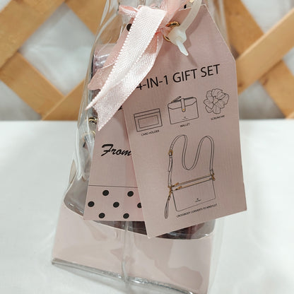 Nanette Lepore Pink 4-in-1 Blush Logo Gift Set Crossbody/Wristlet