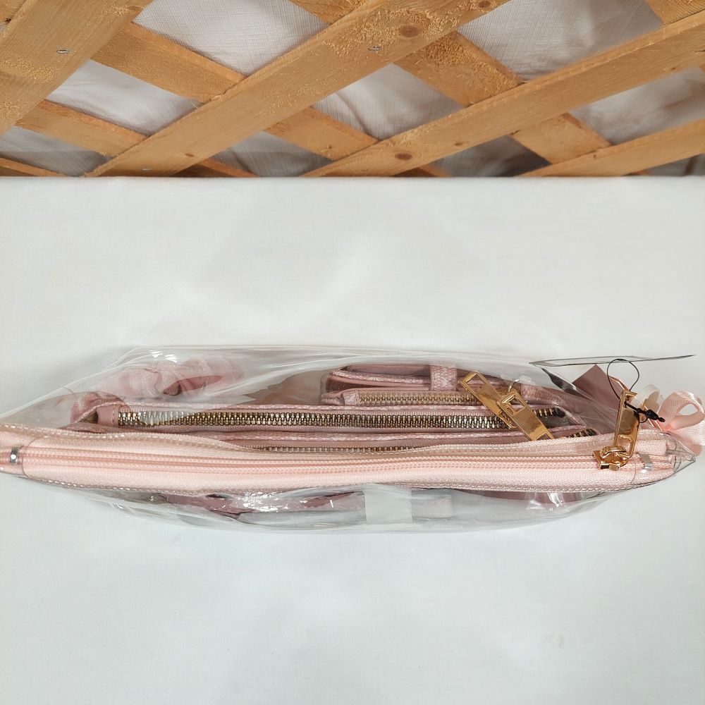Nanette Lepore Pink 4-in-1 Blush Logo Gift Set Crossbody/Wristlet