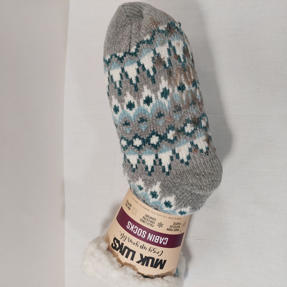 Muk Luks Fully Lined Cabin Socks 2-Pair Pack