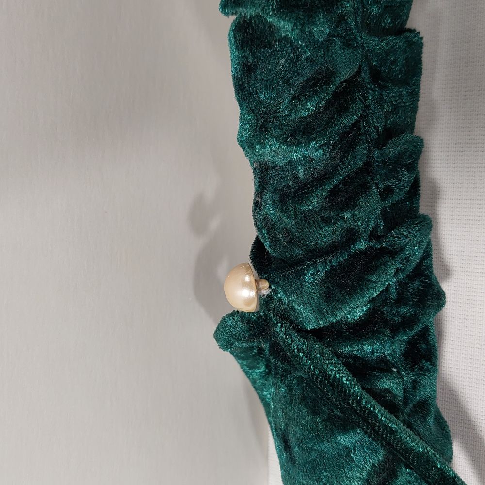 Green Padded Clothes Hanger, Velvet-Style Fabric