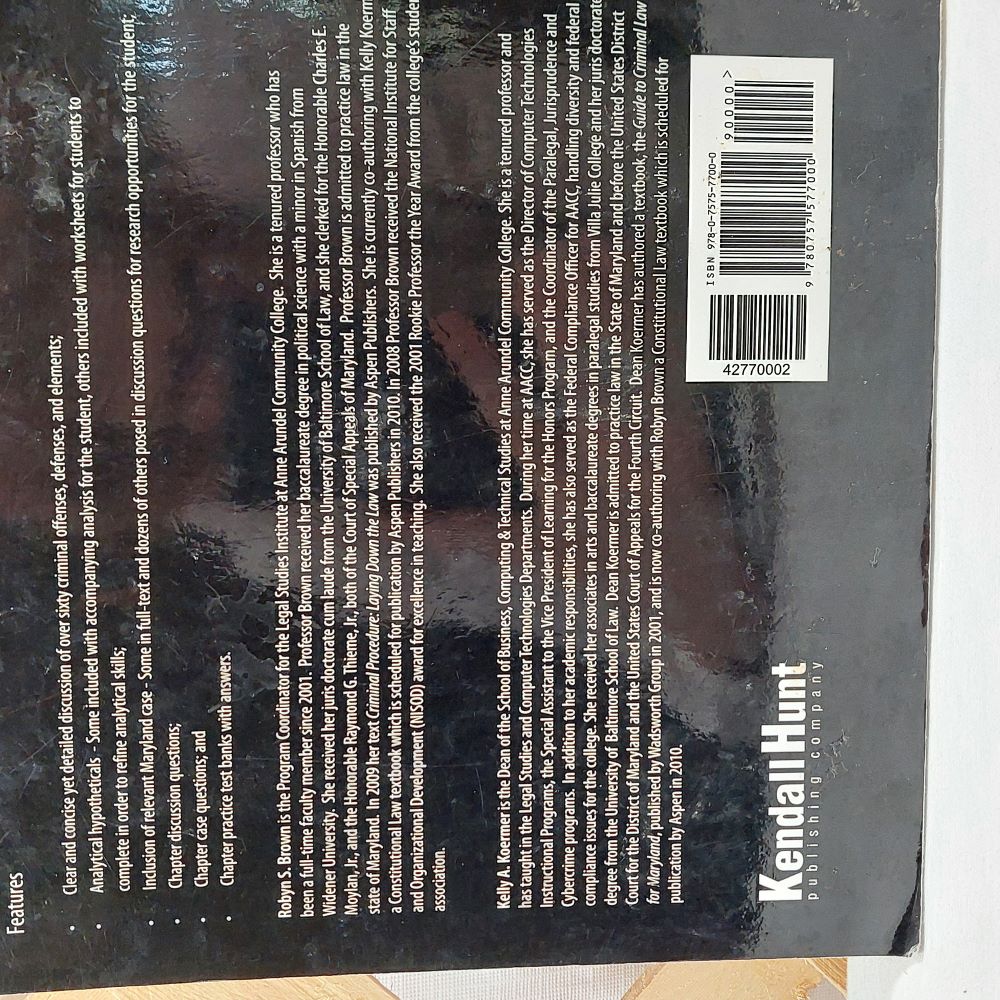 Criminal Law in Maryland: Cases, Concepts and Critical Analysis Second Edition