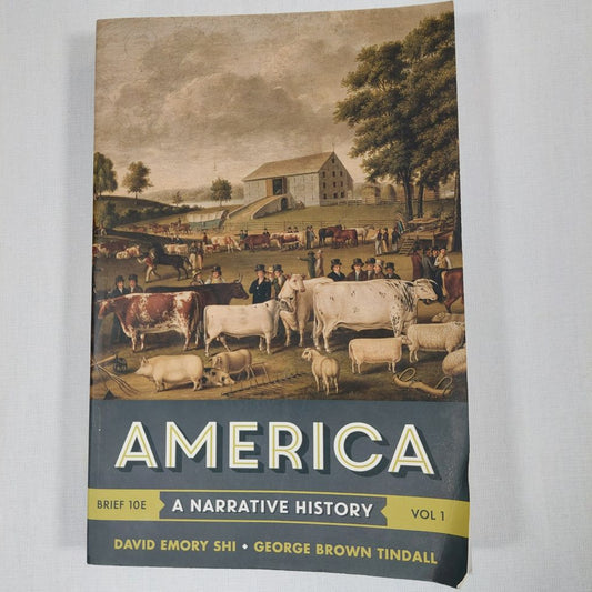 America A Narrative History Brief 10th Edition Volume 1, a college level softcover history book, it is a narrative history of America from the pre-Columbian indigenous cultures to the end of Reconstruction in 1877.