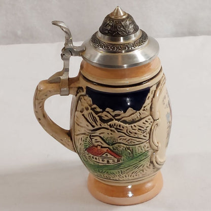 Zinn Miniature Embossed German Stein