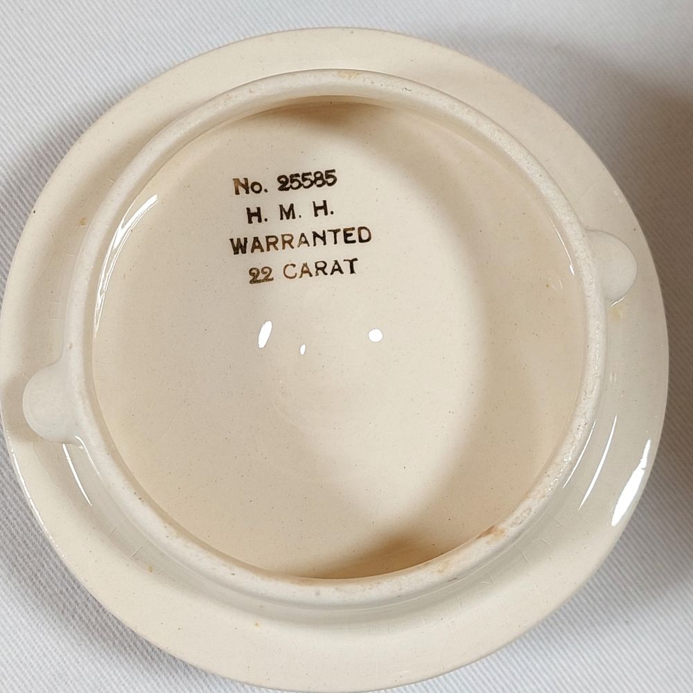 Vintage Floral Pattern Teapot with Lid No. 25585 H.M.H. Warranted 22 Carat