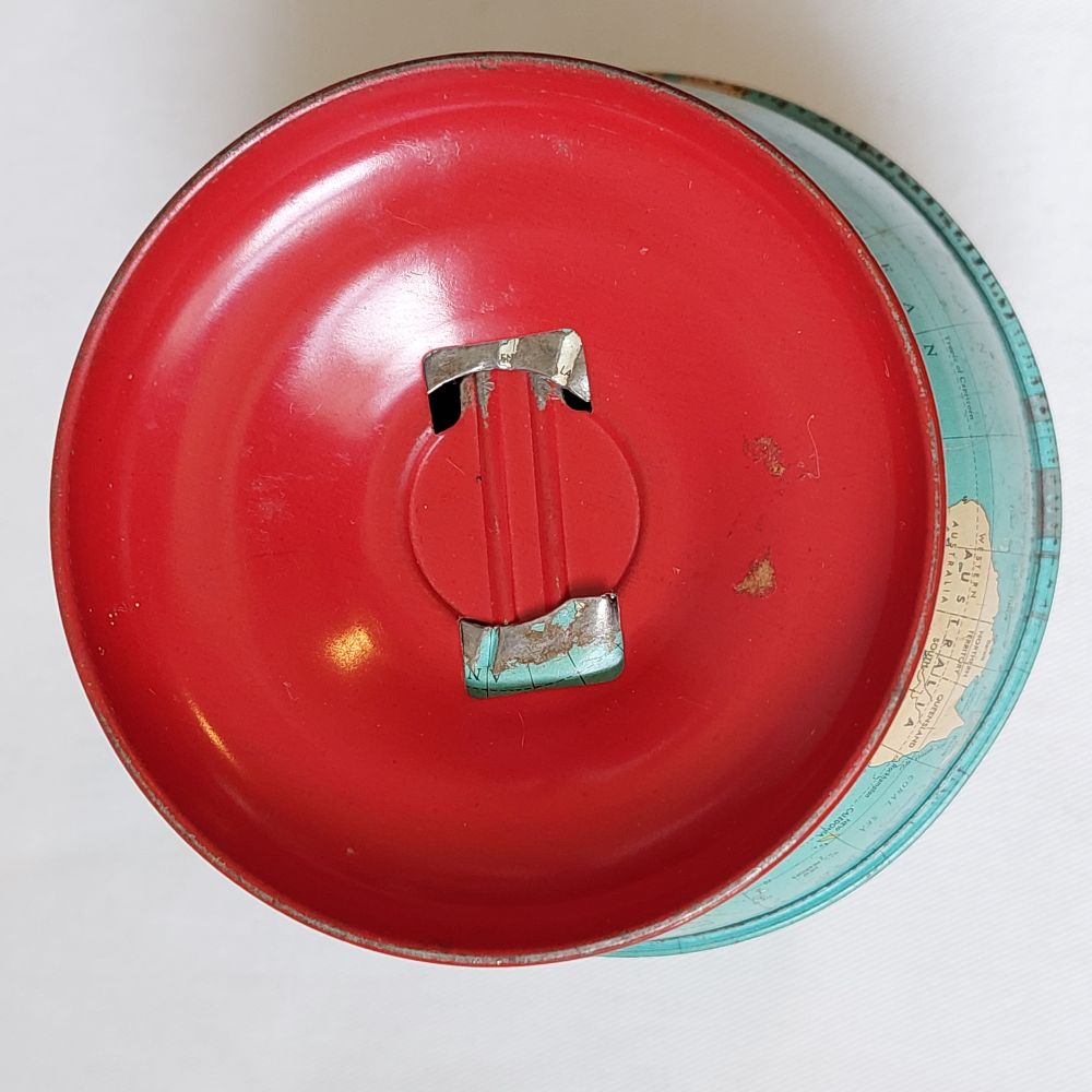 J. Chein & Co. Tin Lithographed Vintage Globe Coin Bank
