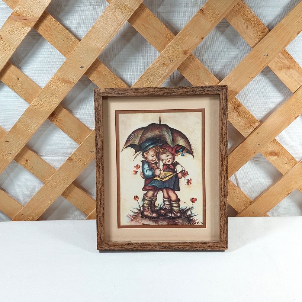 11" x 9" Framed Print "Sharing Umbrella"