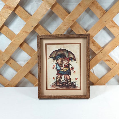 11" x 9" Framed Print "Sharing Umbrella"
