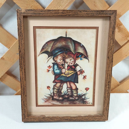 11" x 9" Framed Print "Sharing Umbrella"