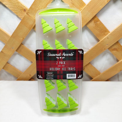 Seasonal Accents 2 Pack Easy-Pop Holiday Ice Trays