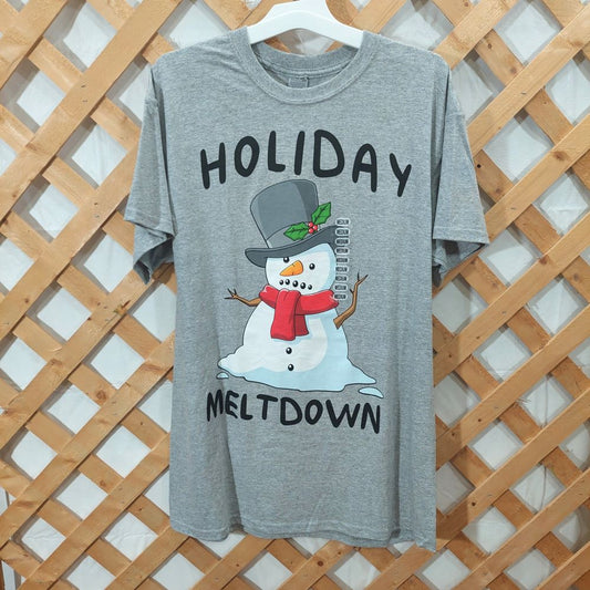 Holiday Graphic T-Shirt with Snowman Decal Adult Size Medium