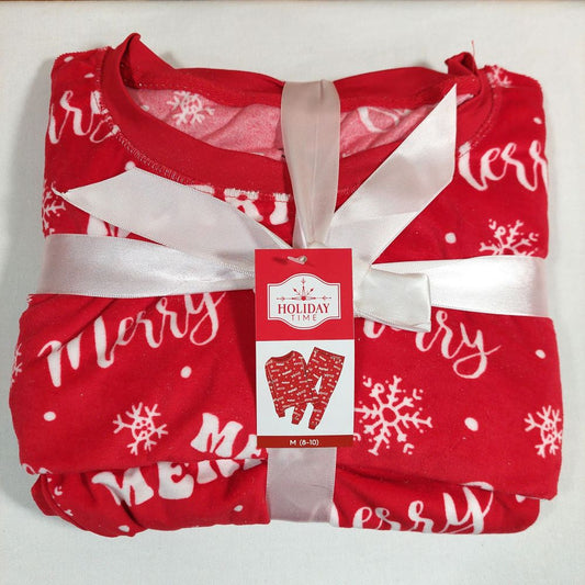 Holiday Time PJs Red 2-Piece Pajama Set Women's Medium