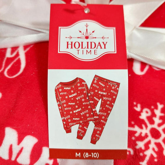 Holiday Time PJs Red 2-Piece Pajama Set Women's Medium