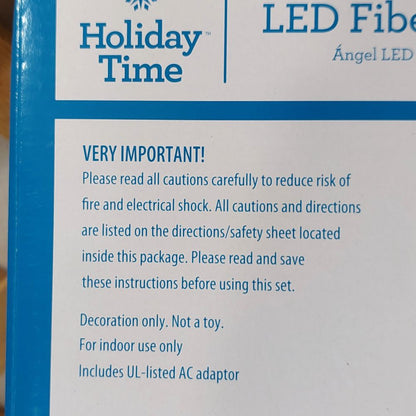 Holiday Time LED Fiber Optic Angel Christmas Tree Topper