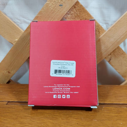 Lenox Sparkle and Scroll Clear Crystal Silverplate Cross Ornament