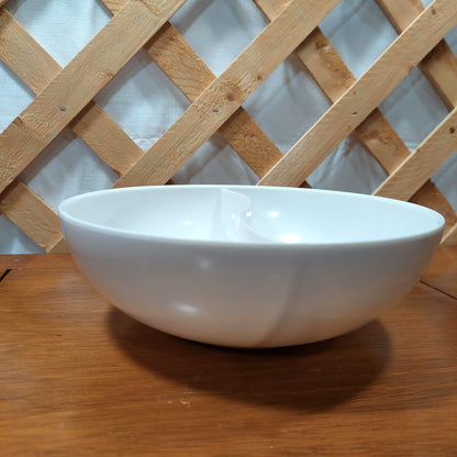 Melmac 2-Section White Serving Bowl