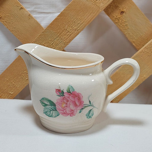 Vintage Creamer Vessel with Rose Decoration