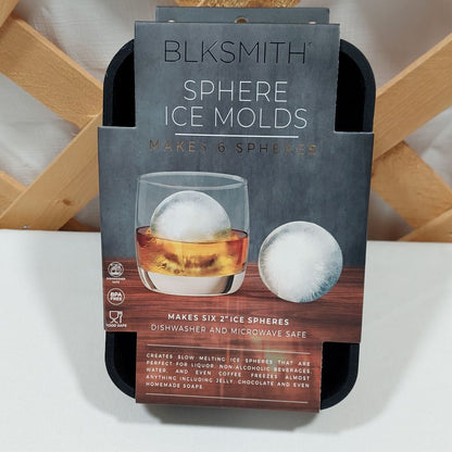BLKSMITH Sphere Ice Molds for Six 2" Ice Spheres