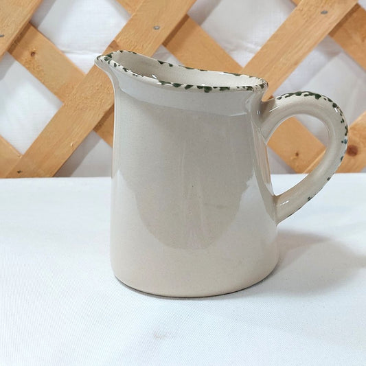 White Ceramic Pitcher with Handle & Spout