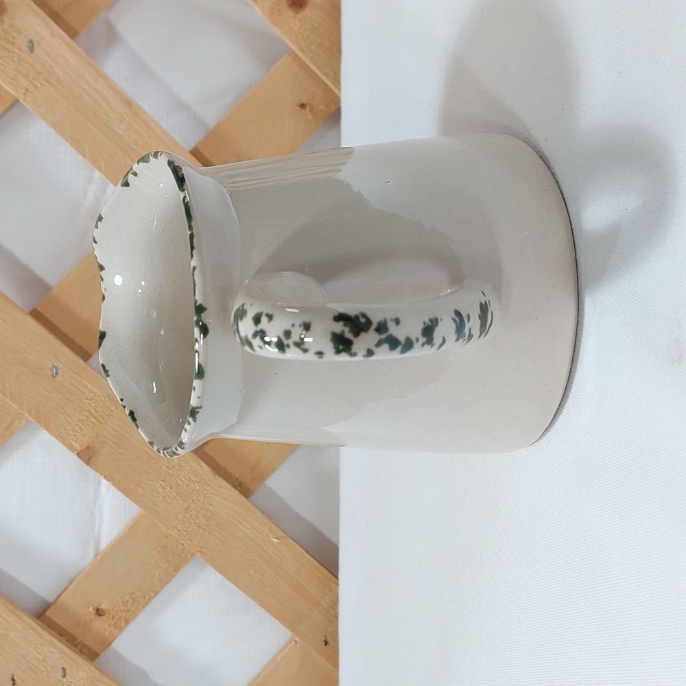White Ceramic Pitcher with Handle & Spout
